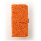 画像: LG URBANO V01 L-03K ケース 保護フィルム 付き au L-03K カバー カード収納 手帳 手帳型 L-03K 携帯ケース 携帯カバー おしゃれ デコ 耐衝撃 可愛い 合成レザー スマホケース L-03K CORK(Orange)